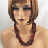 Buy red sea glass triple strand necklace online