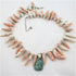 Buy big bold pink coral beads & turquoise pendant necklace