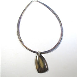 Jasper Ocean Gemstone Pendant on Green Mult-strand Necklace - VP's Jewelry