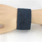 Navy Wide Pony Leather Bracelet Hair-on - VP's Jewelry