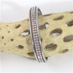 Leather & Silver Bangle Bracelet Narrow - VP's Jewelry