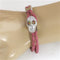 Dusty Pink Leather Cord Bracelet with Sparkly Skull - VP's Jewelry