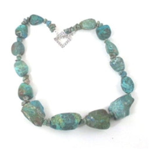 Rustic Chrysolla Large Gemstone Bead Statement Necklace - VP's Jewelry  
