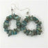 Handcrafted chrysocolla gemstone nugget hoop earrings