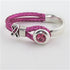 Pink Leather Half Cuff Awareness Bracelet - VP's Jewelry