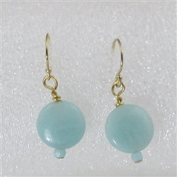 Aqua Amazonite Coin Earrings - VP's Jewelry