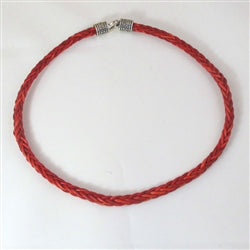 Rust Braided Leather Necklace Unisex - VP's Jewelry