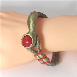 Brass Half Cuff & Leather Bracelets - VP's Jewelry