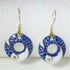 Big Blue White & Gold Ceramic Hoop Earrings - VP's Jewelry