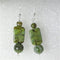 Green Line Agate Drop Earrings