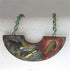 Artisan Handmade Geometric Bib Pendant Necklace  [Raku Finish]