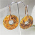 Orange Artisan Handmade Earrings Raku Glaze Copper Hoops - VP's Jewelry  