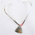 Gemstone Moss Agate Pendant Choker Silver Neck Ring - VP's Jewelry