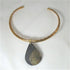 Choker with Statement Large Teardrop Handmade Pendant Raku Glaze - VP's Jewelry