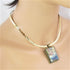Gold & Blue Artisan Handmade Flower Pendant on Hammered Gold Choker - VP's Jewelry