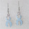 Awareness earring in pale light blue ribbon charms