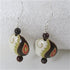 Handmade Ivory, Olive & Brown Paisley Ceramic Earrings Golem - VP's Jewelry  