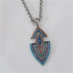 Fancy Arrowhead Pendant on Antique Silver Chain Necklace - VP's Jewelry