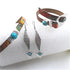 Turquoise Leather Ribbon Choker & Bracelet & Earrings Designer Set - VP's Jewelry