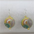 Handmade Ivory, Green & Yellow Paisley Ceramic Earrings Golem - VP's Jewelry