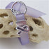 Classic ultra-light weight lorchid PVC  cord bracelet with silver buckle clasp & awareness ribbon