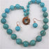 Chunky Turquoise Necklace Graduated Bead Necklace & Earrings - VP's Jewelry