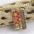 Red Hand Carved Terracotta Flower Pendant on Gold Choker - VP's Jewelry