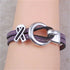 Orchid Awareness Stitched Flat Leather Bracelet - VP's Jewelry