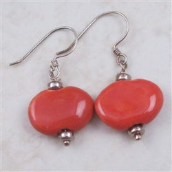 Melon African Kazuri Fair Trade Bead Earrings - VP's Jewelry  