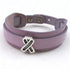 Orchid Awareness Leather Cuff Bracelet Unisex - VP's Jewelry