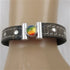 Man's Boho Brown Leather Bracelet with Rainbow Inlaid Clasp - VP's Jewelry