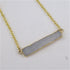 Grey Druzy Bar Pendant on Gold Chain - VP's Jewelry