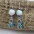 Teal Awareness Ribbon & Bead Earrings - VP's Jewelry