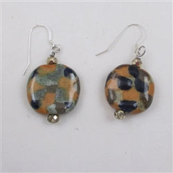 Mustard & Green Handmade Kazuri Earrings - VP's Jewelry  