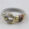 Grey suede leather cord bracelet Buckle clasp
