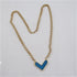 Light Turquoise Blue Druzy Pendant on Gold Chain - VP's Jewelry