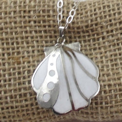 White Scallop Shell Pendant Necklace - VP's Jewelry