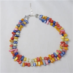 Multi Colored Double Strand Shell Necklace - VP's Jewelry