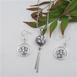 Designer's choice crystal rhinestone pendant necklace & matching earrings