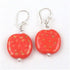 Handmade Kazuri Bead Earring in Orange & Mustard - VP's Jewelry  