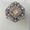Delightful fun peach & rhinestone fashion ring