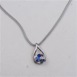 Shades of Blue Crystal Pendant Necklace - VP's Jewelry