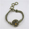 Topaz Crystal & Antique Gold Sun Burst Bangle Bracelet - VP's Jewelry