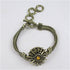 Topaz Crystal & Antique Gold Sun Burst Bangle Bracelet - VP's Jewelry