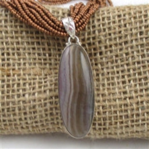 Multi-strand Golden Brown Necklace with a Fluorite Gemstone Pendant - VP's Jewelry