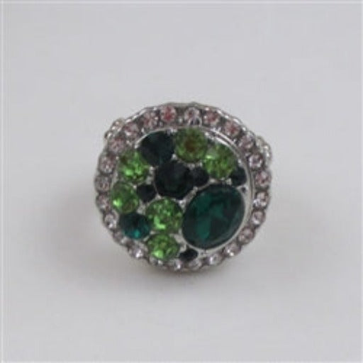 Delightful crystal &  rhinestone silver fashion ring