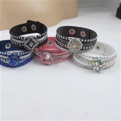 Crystal Multi-strand Leather Bracelet - VP's Jewelry