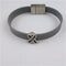 Grey Awareness Bracelet Flat Leather - VP's Jewelry