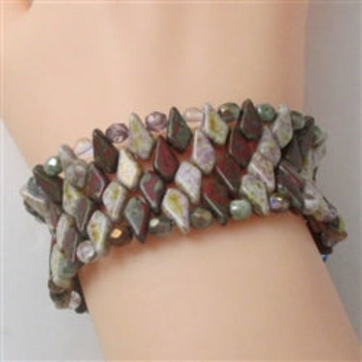 Beige & Brown Beaded Cuff Bracelet - VP's Jewelry