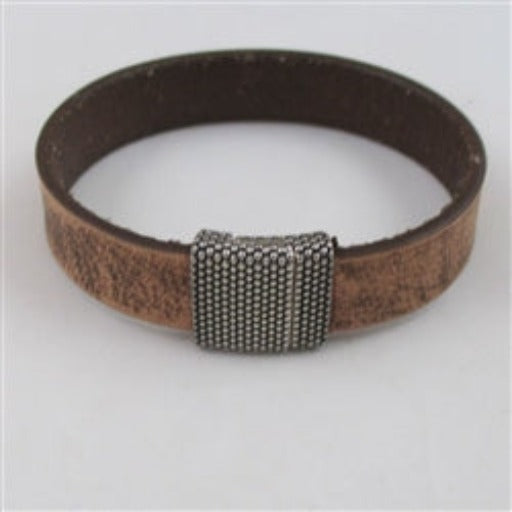 Handcrafted Men's Natural Brown Leather Bracelet - VP's Jewelry